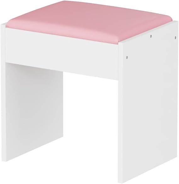 TRIOBLADE Dressing Table Stool Vanity Stool Makeup Simple Padded Chair for Dressing Table Easy-To-Install for Bedroom, Entryway Piano 40x40x30CM (Pink)