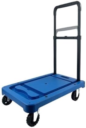 Foldable Platform Trolley Cart with Wheels, Portable Push-Pull Hand Truck for Heavy Lifting, Ideal Transporter for Home and Work