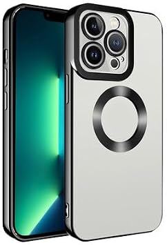 Elfia iPhone 12 Pro ile Uyumlu Şeffaf Silikon Kamera Korumalı Kılıf, Omega Siyah