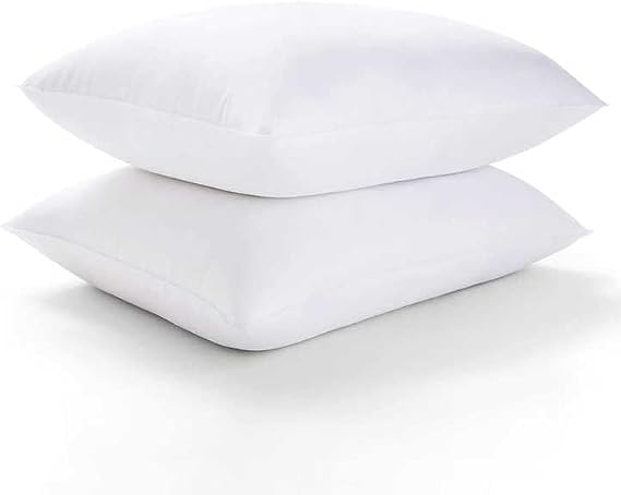 Firm Support Pillows 2 Pack Bounce to Back Pillows Sleep Positions Machine Washable Anti Allergy Pillow, Hollowfiber Filling Bed Pillow Hotel Quality Comfort at Home