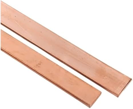 Copper Flat Bar Bus Rectangular Bullion for Experimental Use, Thickness Options: 20mm, 25mm, 30mm, 40mm, 50mm, Length: 500mm, 2pcs