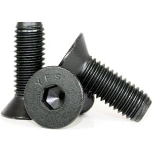 Newport Fasteners Socket Flat Countersunk Head Cap Screw, 3/8-16 x 1, Alloy Steel, Black Oxide, Hex Socket (Quantity: 100) Coarse Thread, 3/8 inch Hexagonal Allen Bolt, Length: 1 inch, Full Thread