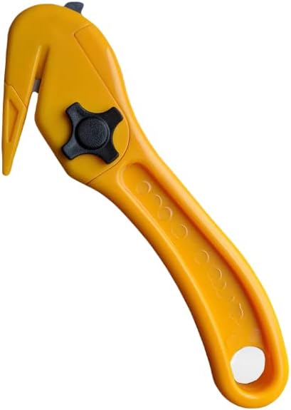 Safety Cutting Knife Box Opener Seat Belt Cutter Shrink Wrap, Tape Cutter Tool - HK521 Safety Box Cutters/Film Slitters - High Visibility Package Openers (1, Yellow)