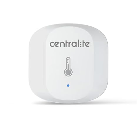 セントラルライト温度&湿度センサー | スマートホーム気候モニター | ZigBee 3.0対応 | ワイヤレス屋内温度計 湿度計 | Ezlo Hub対応 | Zigbeeハブが必要
