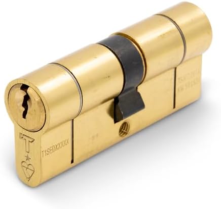 TSS Polished Brass High Security TS007 1 Star Euro Cylinder Lock, British Standard, Insurance Approved Barrel Lock and Key Sets. Supplied with 3 Keys. UPVC Door Locks. Brass (45mm x 55mm (100mm Total)