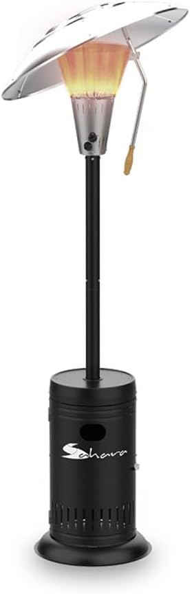 Aygaz Heat Focus Outdoor Heater, LPG Heater, Outdoor Heater with Heat Focus Reflector, Instant Ignition, Wheeled, Black