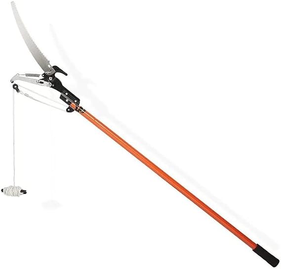 Telescopic Tree Pruner Razorsharp Extendable Ratchet Pulley Pole Pruner Hand Lopper Shears Long Reach Tall Tree Pruning Trimmer Extending Branch Cutter Tool