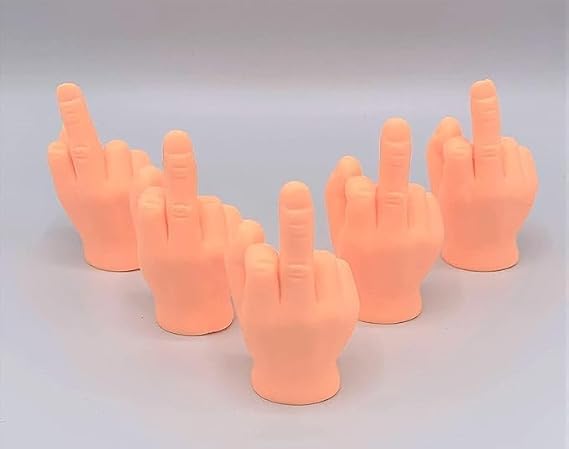 10 PCS Middle Finger Hands Premium Rubber Little Tiny Finger Hands Fun Realistic Design Hilarious Funny Finger Puppets Mini Hand Dolls Storytelling Props