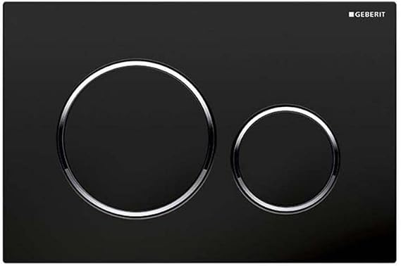 Geberit Sigma 20 115882141 Actuator Plate for 2 Flushes, Front Actuation, Panel + Buttons Matte Black Stripes Chrome