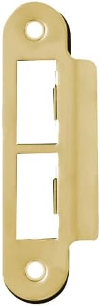 114mm Door Strike Plate Latch Keep Polished Brass Round Edge – Pack of 1