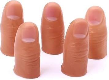 5 Pieces Hard Thumb Tip Finger Fake Magic Tricks Close Up Magic Appearance Disappear Magic Finger Trick Prop for Magician Novelty Accessories Magic Accessories Magic Accessories