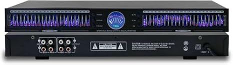 22 Band Stereo Graphic Equalizer with Dual Channels 10 Preset Effects and Noise Reduction for HiFi Home Audio and Recording Studios