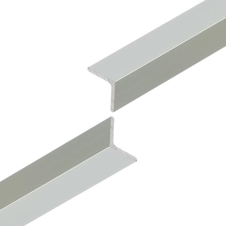 Silver Aluminium Corner Trim - Aluminium Angle Edge Trim - Anodised Silver Finish - 1 Metre length (10mm x 10mm)