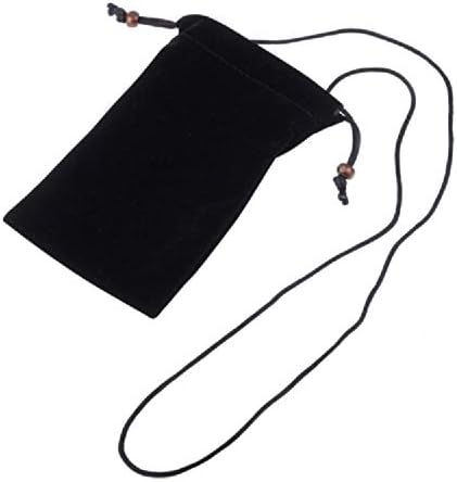 Case Cover Soft Cloth Flannel Carry Bag with Chain and Loop Closure for Wileyfox Spark X - Black