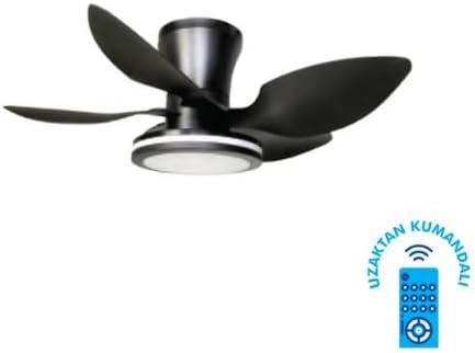Vanti 30 Watt 71cm (28inç) Ledli Dekoratif Vantilatör Siyah KCF303
