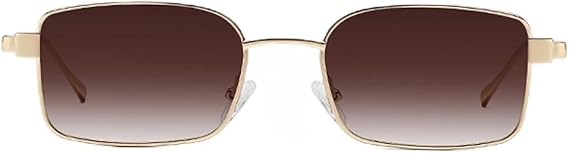 Small Rectangle Sunglasses Women Trendy Metal Frame Chic Thin Retro 90s Style Sunglasses Dark Lens Silver Y2K