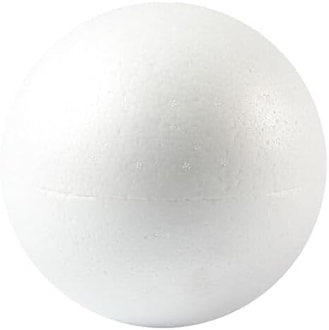 Polystyrene Sphere, White Solid Foam Ball, 25 cm, for Floristry, Crafts, Model Making