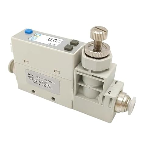 Digital Mass Flow Meter for Nitrogen and Compressed Air, Aerothermal Design, TFT Display, 100L/min Range, High Accuracy Controller