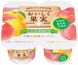 Ohiyo Delicious Fruits, White Peach & Peach Yogurt, 2.5 oz 70 g x 4P x 6 Packs, Cool Edible