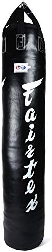 Fairtex Boxing Punch Bag - Black 6ft Muay Thai Boxing Banana Bag (FILLED)