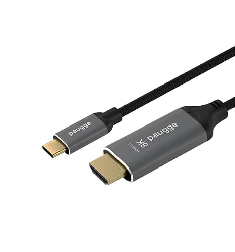 Paugge USB C to HDMI Kablo - 8K60Hz, 4K 144Hz/120Hz/60Hz, Thunderbolt 5/4/3 Uyumlu, HDMI 2.1, HDR, HDCP2.3, DSC, 2 Metre (CHD21-PRO)