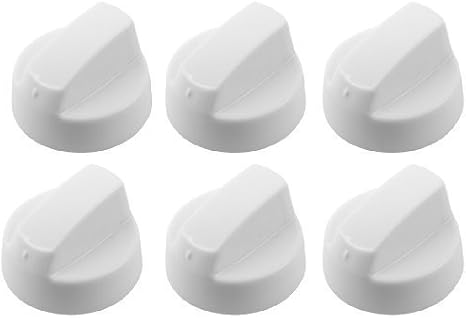 First4spares Universal White Control Knobs for All Ovens, Cookers and Hobs (Pack of 6)