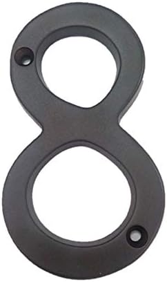 QCAA Traditional Heavy Solid Brass House Number 8, 4", US10B Oil Rubbed Bronze, 1 Pack, Made in Taiwan