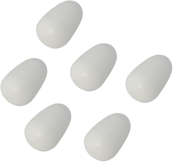 Fake Eggs, 6 Pieces, Small Birds, Parakeets, Guillains, Pigeons, Bundoves, Swap Eggs, Approx. 0.8 x 0.5 inches 20 x 13 mm