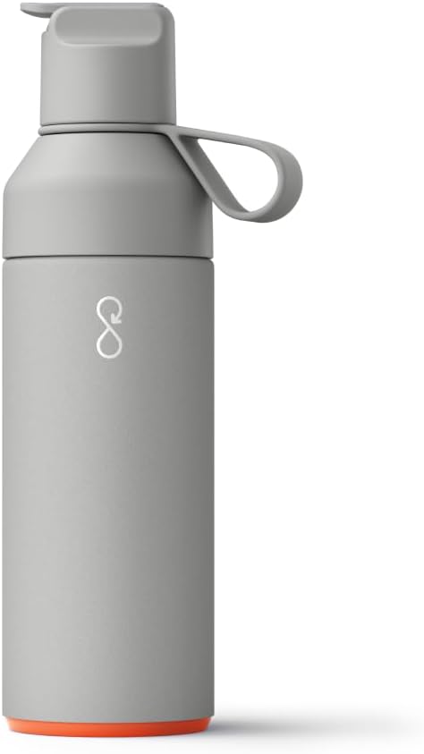 Ocean Bottle Go 500ml | Stainless Steel Water Bottle | Reusable & Sustainable | Keeps Drinks Cold & Hot | Eco Friendly Gift (Rock Grey)