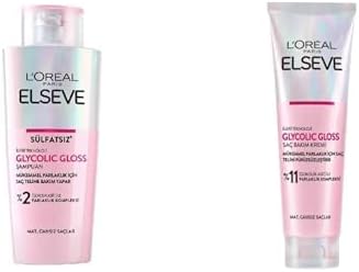 L'ORÉAL PARIS Seti | Elseve Glycolic Gloss Mükemmel Parlaklık için Bakım Yapan Şampuan 200 ml x1 + Elseve Glycolic Gloss Mükemmel Parlaklık için Pürüzsüzleştirici Saç Kremi 150 ml x1