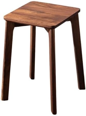 Small Step Stool Wooden Black Walnut Stool, Home Living Room Coffee Table, Bedroom Dressing Simple Makeup Square(B)