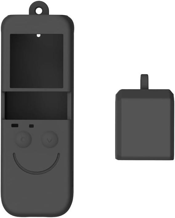 Silicone Case Cover Compatible with DJI OSMO Pocket 2, Protective Skin, Black, 2-Piece Set