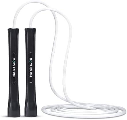 HEREROPE Adjustable 5mm PVC Jump Rope for Fitness, Durable Skipping Rope with Unbreakable Handles, Spare Rope, Non-Kinking Jump Ropes for Men & Women Training