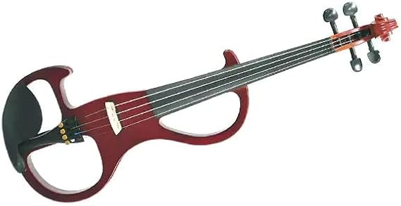 PLAYTECH Electric Violin 4/4 Size 580g Lightweight Body with Bow and Case, Brown