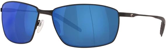 Costa Del Mar SUNGLASSES Costa Del Mar Men's Turret Sunglasses, Matte Dark Gunmetal/Blue Mirrored Polarized 580p, 63 mm