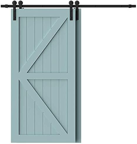 WINSOON 6FT Single Track Bypass Sliding Barn Door Hardware Kit for Double Doors, Low Ceiling, Easy Mount, Heavy Duty, Slide Quietly and Smoothly