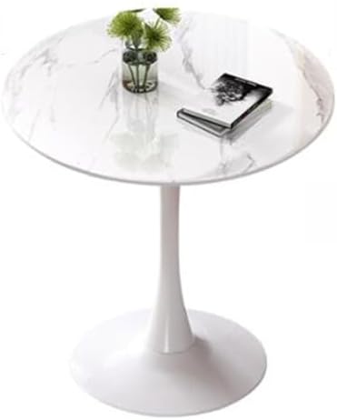 Modern Tulip Dining Table 80cm - Round Sintered Stone Marble Top Stylish Metal Legs Perfect for Living Room & Office Contemporary Furniture Decor