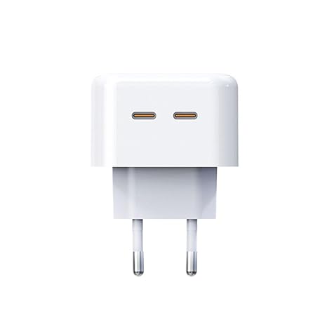 PDAteknoloji Azeada 35W Type-C + Type-C Hızlı Şarj Adaptörü Beyaz PD-A68 (35w Çift Giriş, Şarj Başlık)