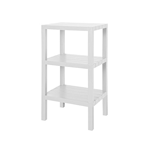 Deconox 3 Tiers Corner Shelf | Space Saving Organizer for Bathroom, Kitchen and Pantry | Multi-Purpose Plastic Shelf | 3 Different Color Options 38x29x74cm WHITE