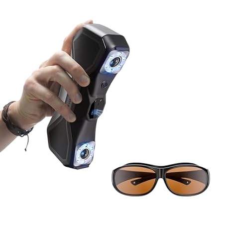 Revopoint MetroX Pro 3D Scanner & Laser Safety Goggles Bundle, Industrial-Grade Precision 0.01mm, 4 Scanning Modes, Interactive Screen Sharing, Full Color