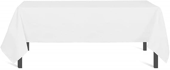 Soleil d'ocre, Alix Rectangular Stain Resistant Tablecloth, Polyester, White, 140 x 300 cm