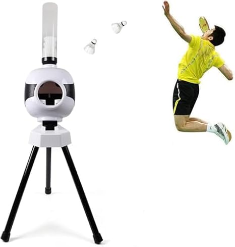 Automatic Badminton Pitching Machine with 15-Ball Capacity, Adjustable Serving Frequency for Indoor & Outdoor Training