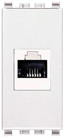 RJ45 UTP Cat.6A Compatible Vimar Eikon 20337.6.B 8 Pin Modular Socket for Ethernet Cables Toolless Crimp Connection White