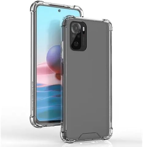 Ehr. Xiaomi Redmi Note 10 Pro/Note 10 Pro Max Compatible Anti-Shock Yellowing Airbag Protected Ultra Slim TPU Transparent Silicone Case (Transparent, Xiaomi Redmi Note 10 Pro/Note 10 Pro Max)