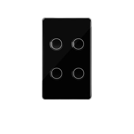 Zigbee Smart Touch Light Switch, Works with Alexa Google Home Apple HomeKit Tuya, Tempered Glass Panel, Neutral Wire Required (4 Gang 1 Way)