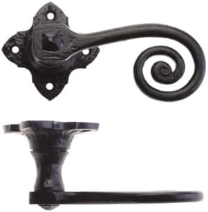 Ironmongery Solutions® Curly Tail Lever on Square Rose 2 Inch Satin Stainless Steel Internal Door Handle Set Traditional Scroll Design Fixings Included