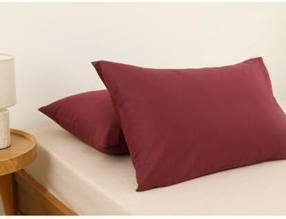 Mer-Tim Pamuklu Ranforce 2'li 50x70 Ranforce Yastık Kılıfı - Bordo