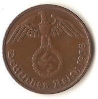 Authentic Swastika Coin German 2 Pfennig -- Circulated Condition