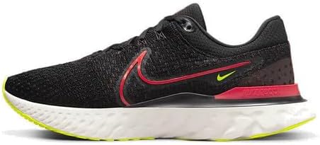 Nike React Infinity Run Flyknit 3 Men's Running Trainers Sneakers Shoes DH5392 (Black/Siren RED-Team RED-Volt 007) UK8 (EU42.5)