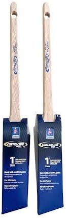Sherwin Williams Contractor Series Nylon/Polyester Angle Sash Brush 1inch - 2 Pack